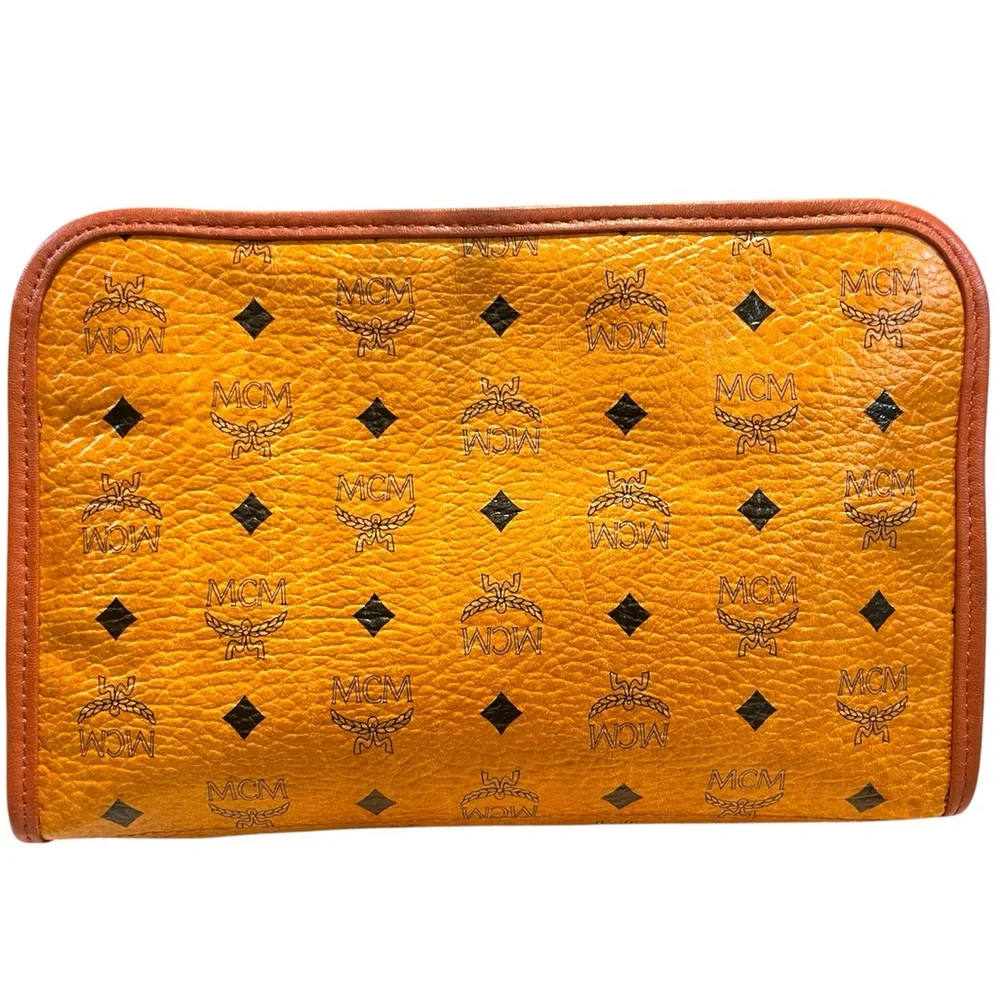 MCM‎ Monogram Visetos Leather Travel Pouch Bag